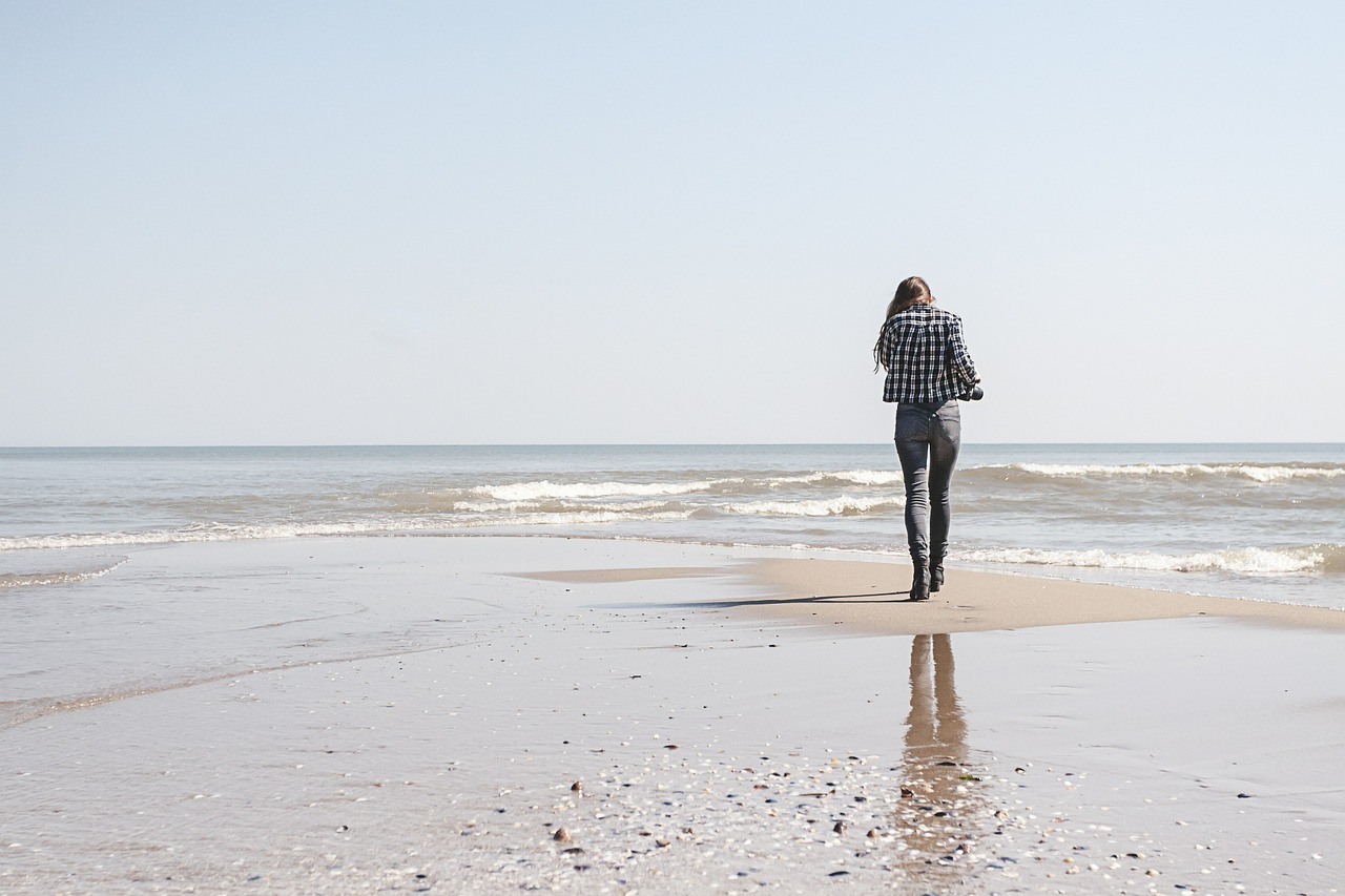 beach woman walk free photo