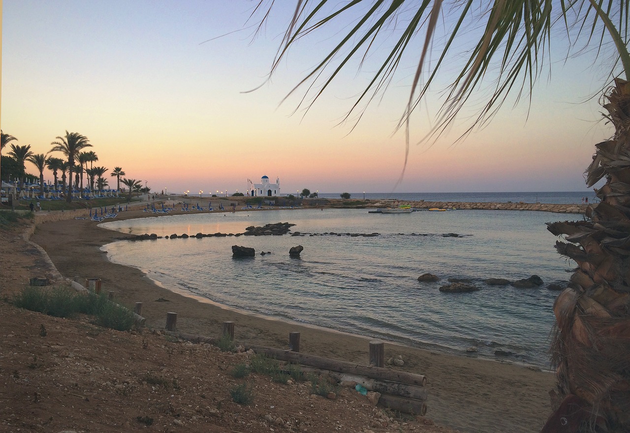 beach sunset cyprus free photo