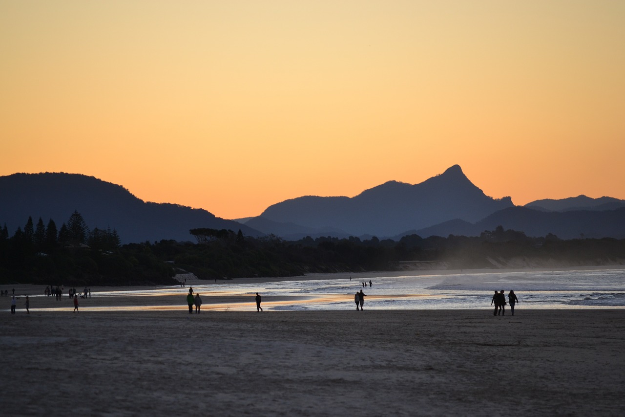 beach people dusk free photo