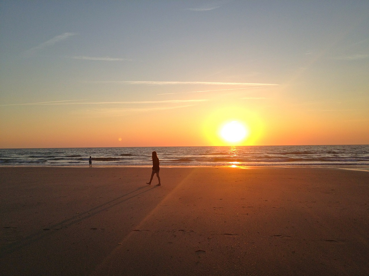 beach sunset abendstimmung free photo