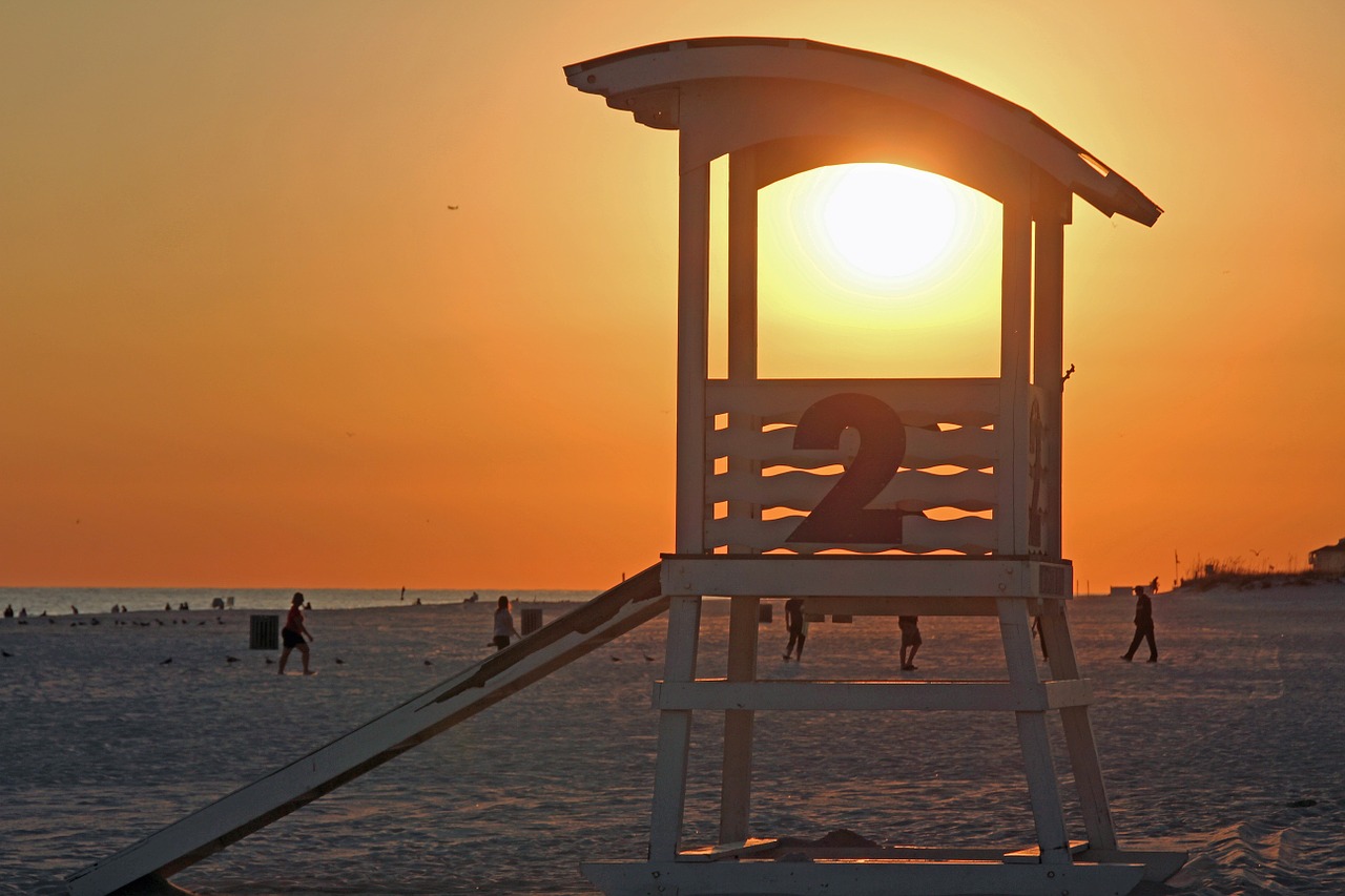 beach sunset baywatch free photo