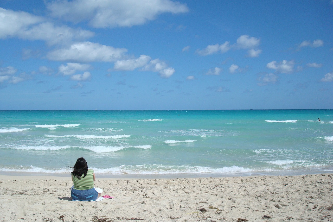 beach women thinking free photo