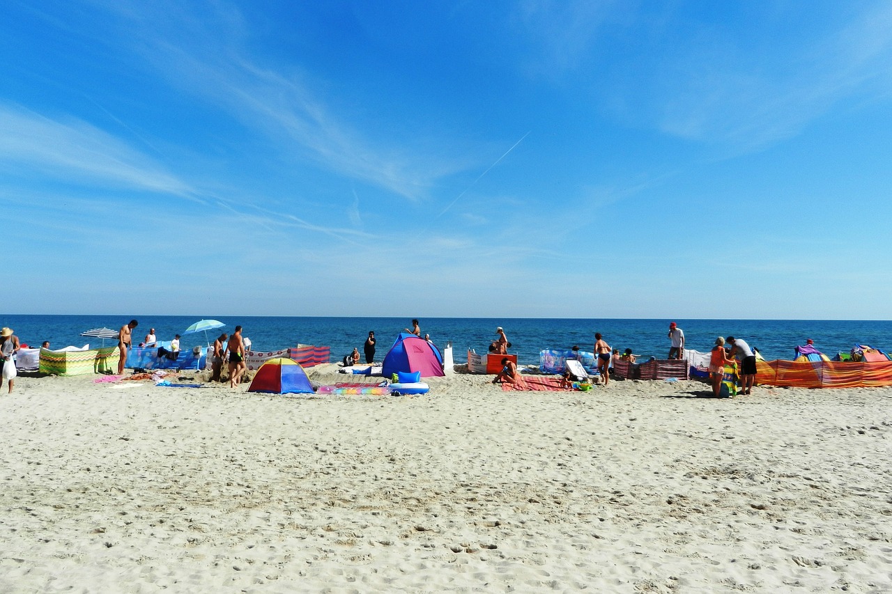 beach people the baltic sea free photo