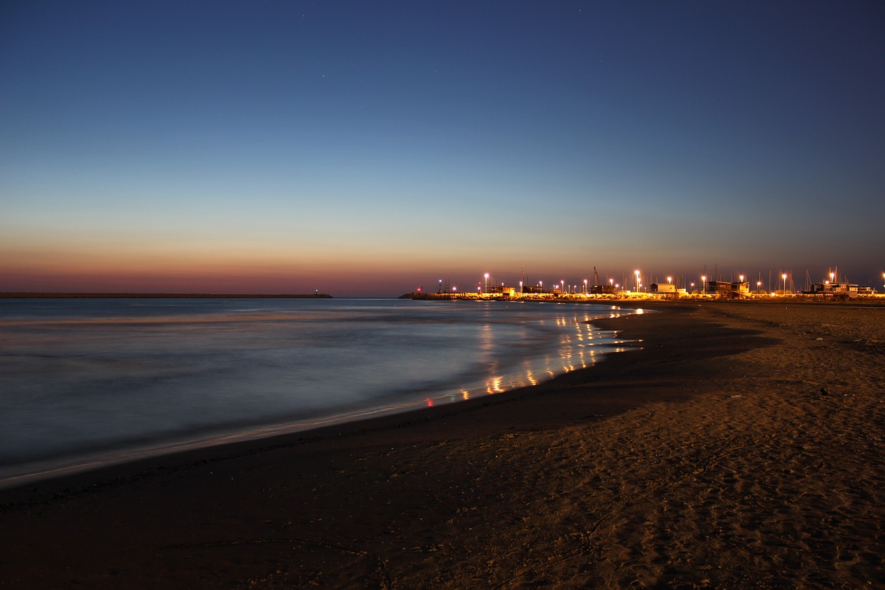 beach lights sea free photo