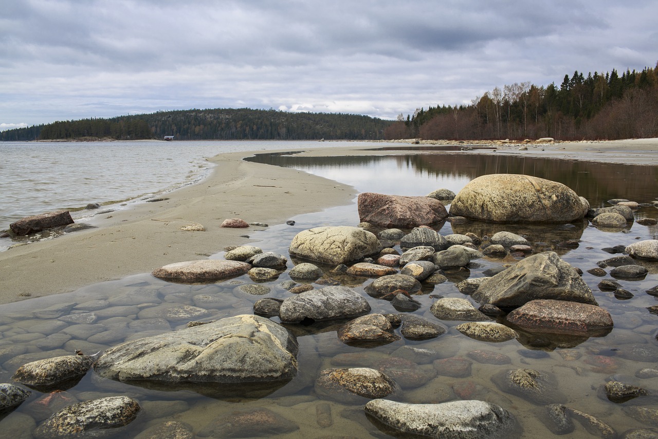 beach stones sea free photo