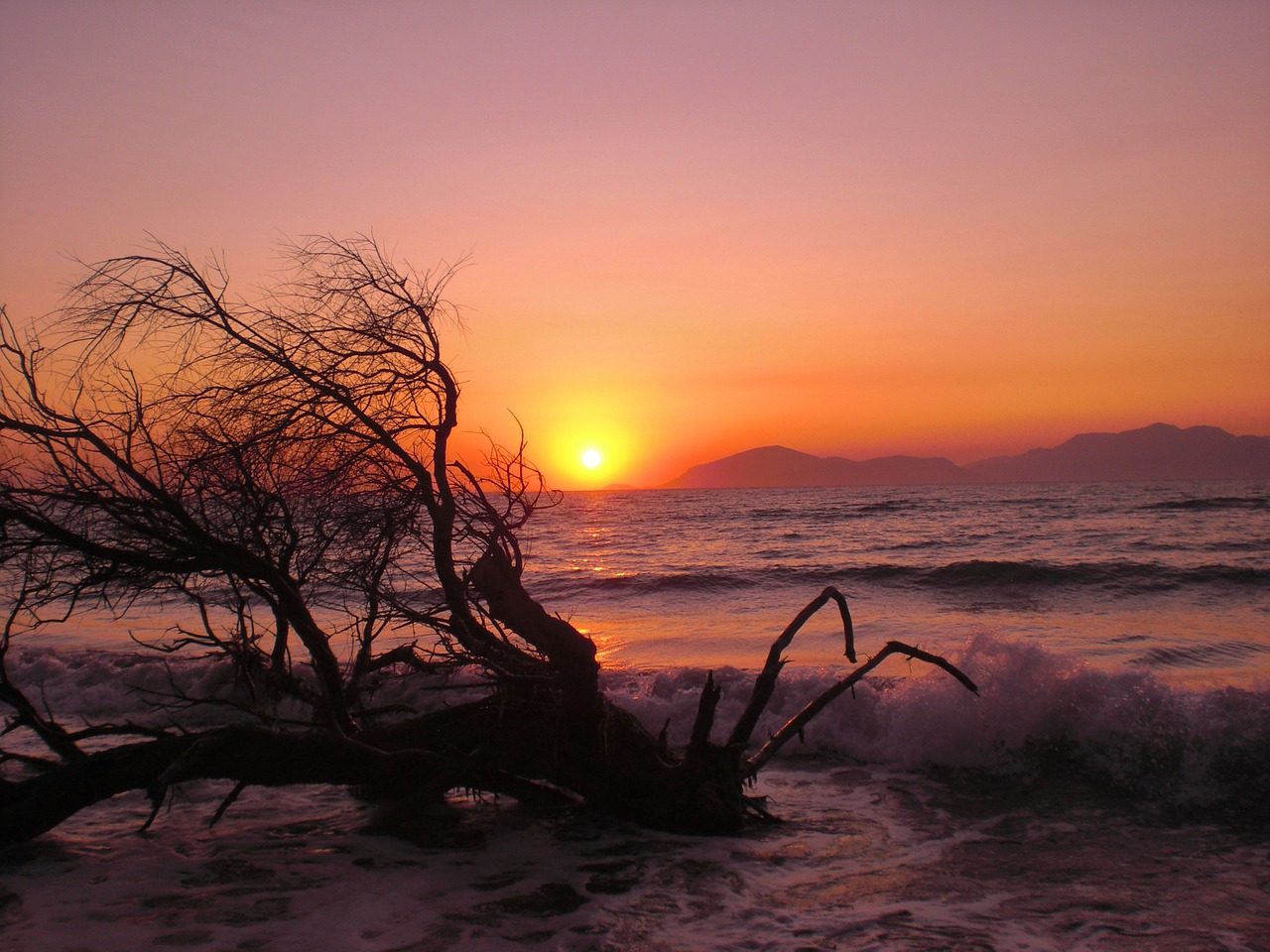 beach sunset afterglow free photo