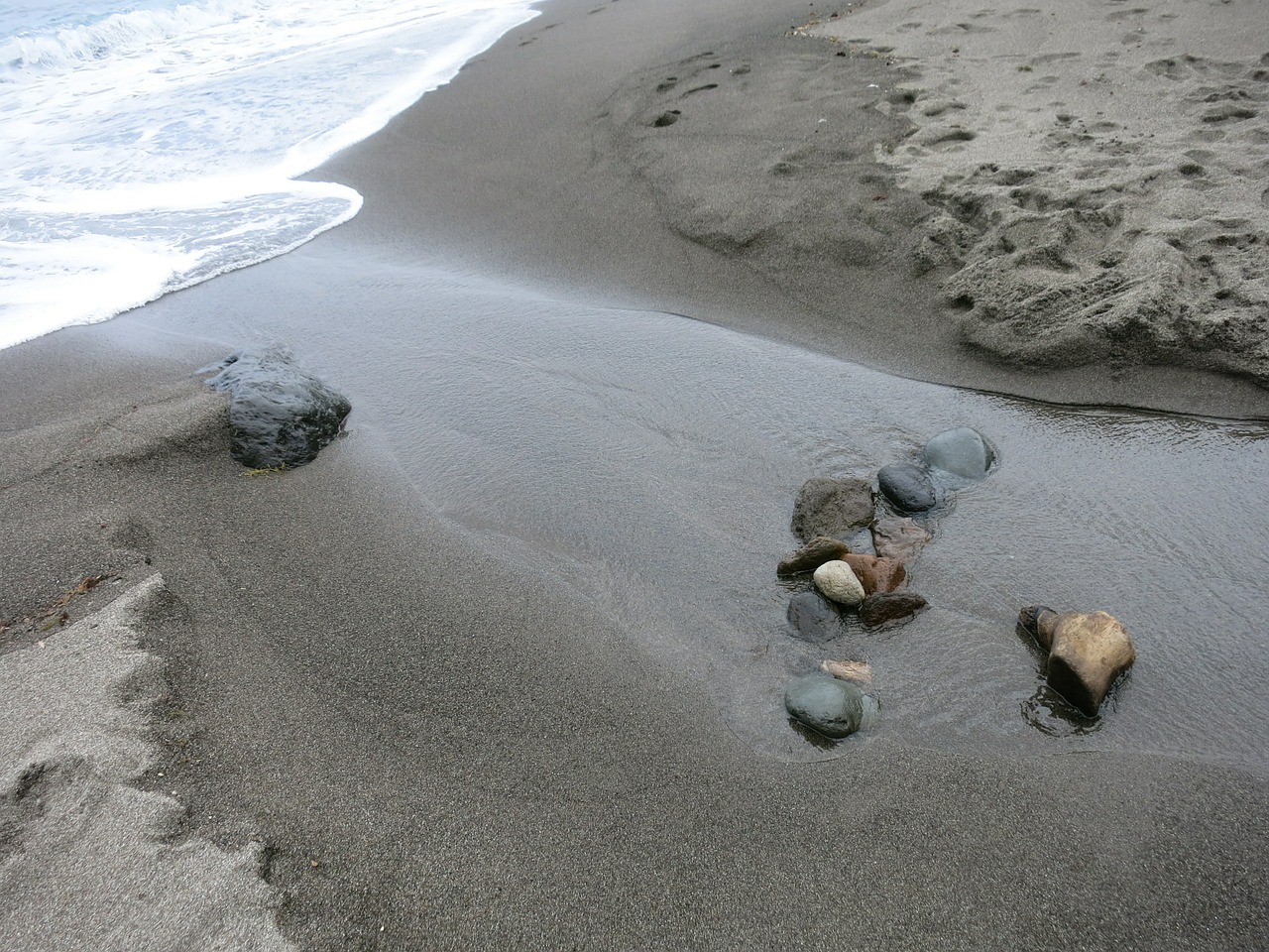 beach sand pebble free photo