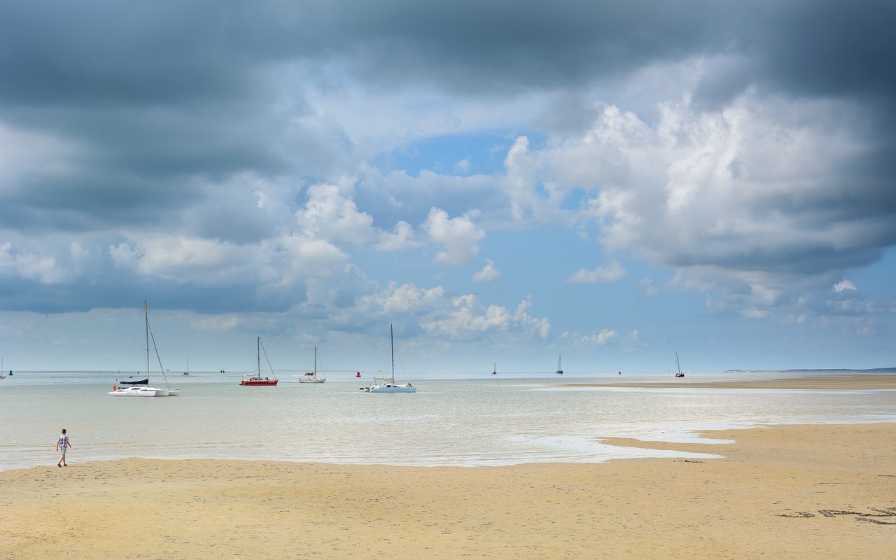 beach clouds sand free photo