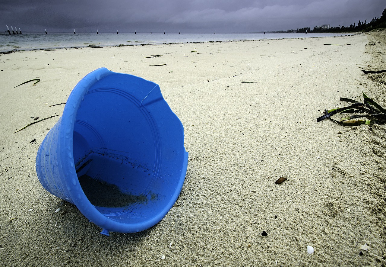 beach abandoned bucket free photo
