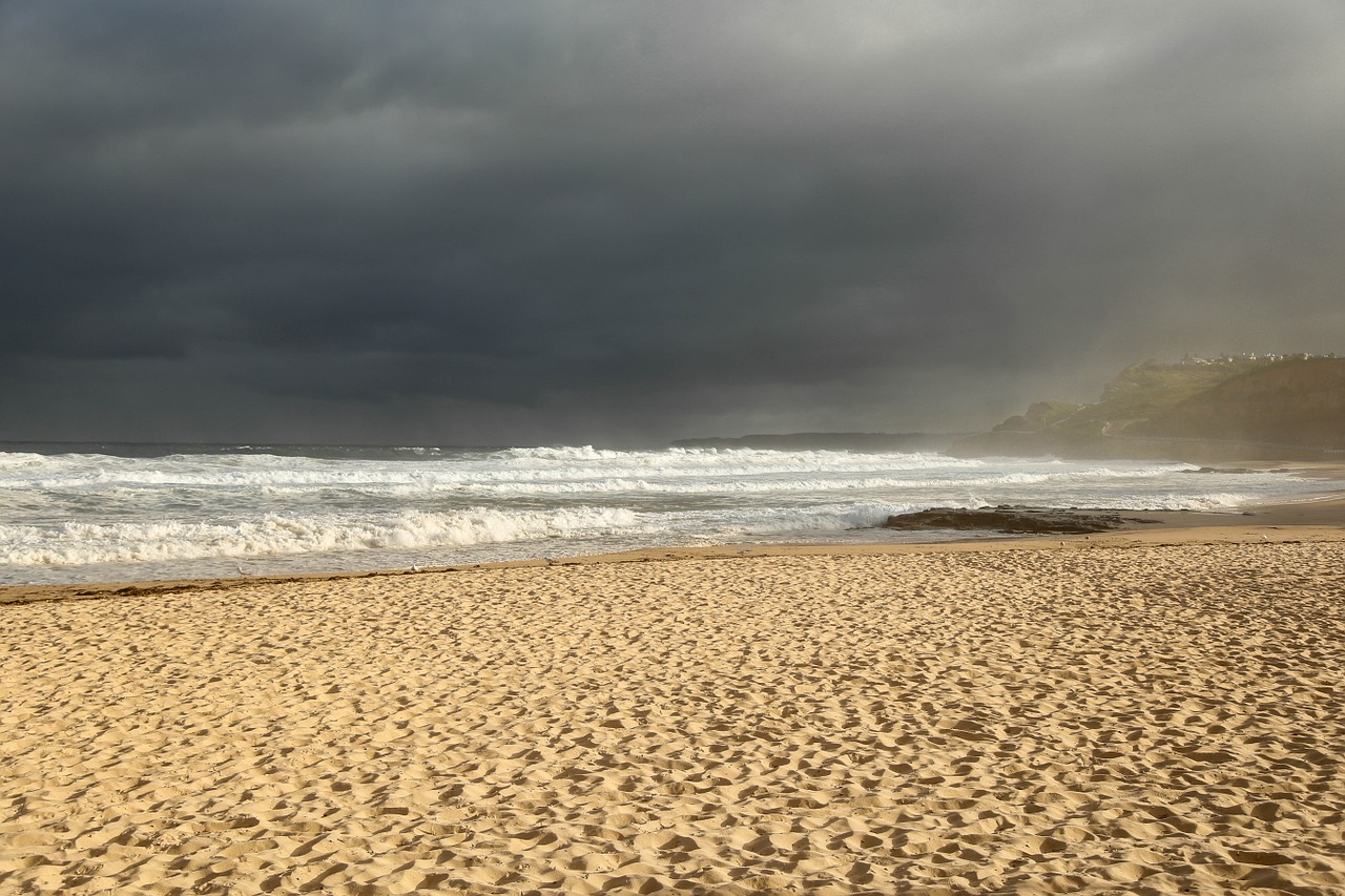 beach storm sand free photo