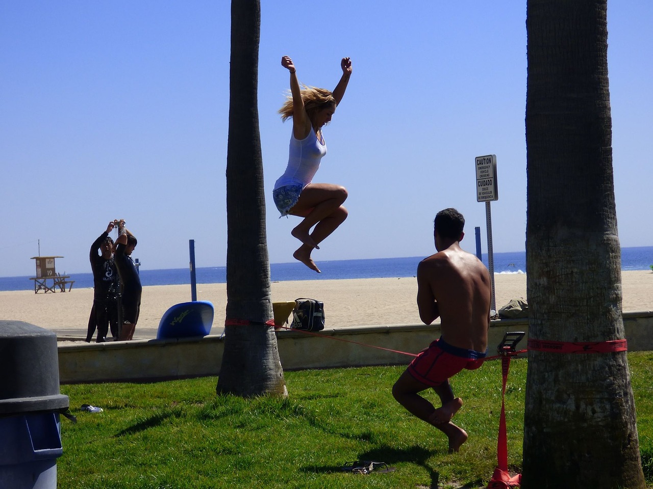 beach action rope free photo