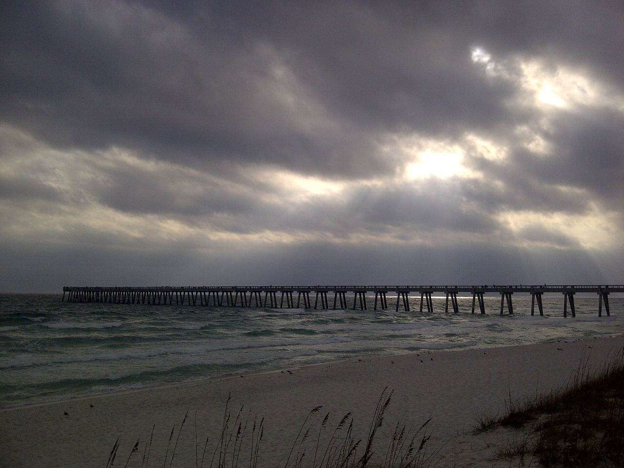 beach cloud pier free photo