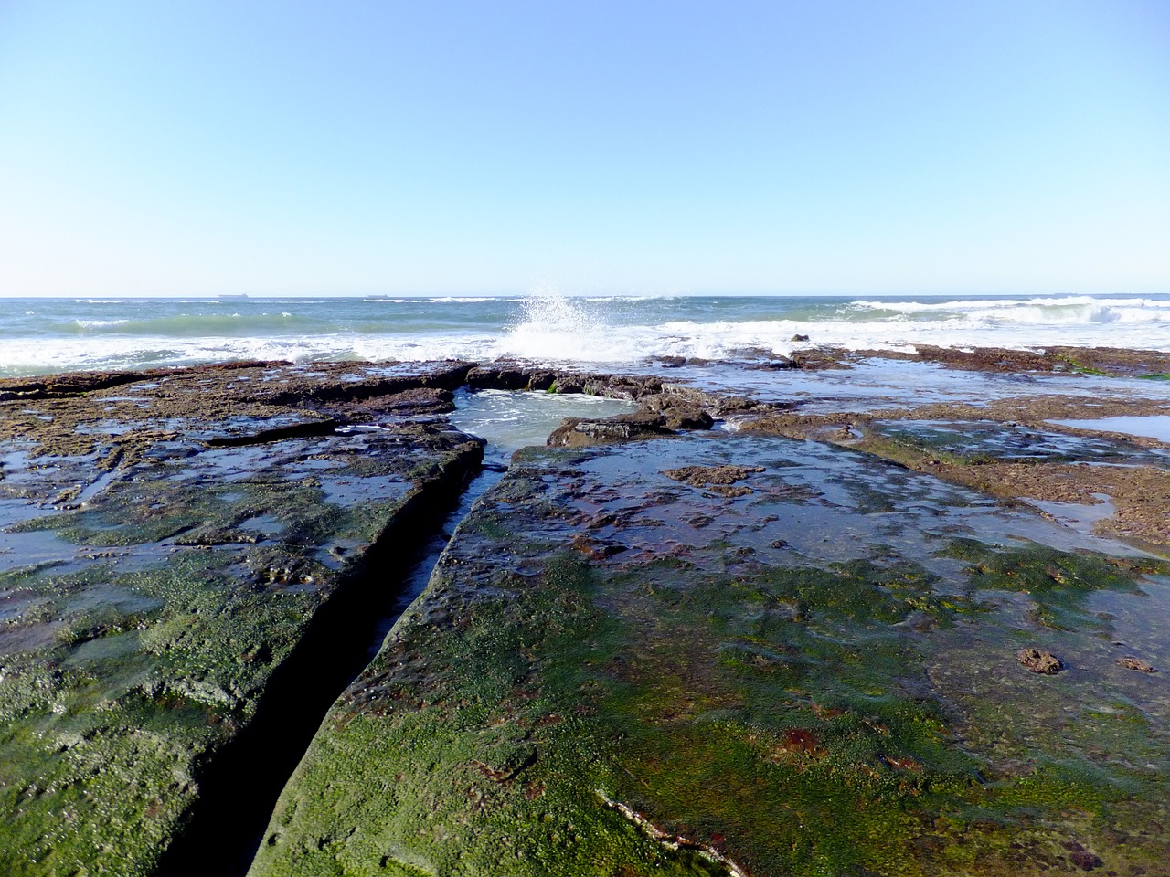 beach rocks surf free photo