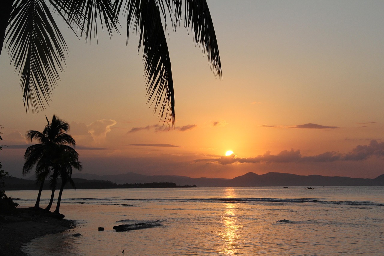 beach sunrise haiti free photo