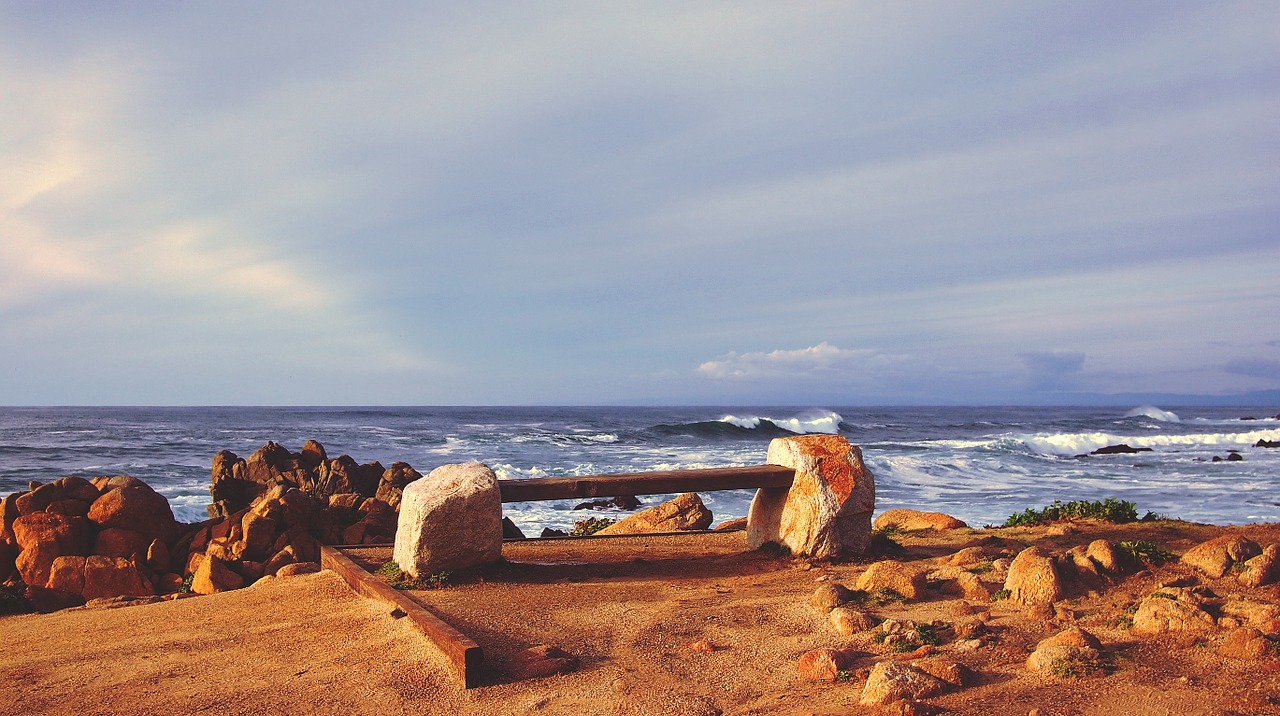 beach sand bench free photo