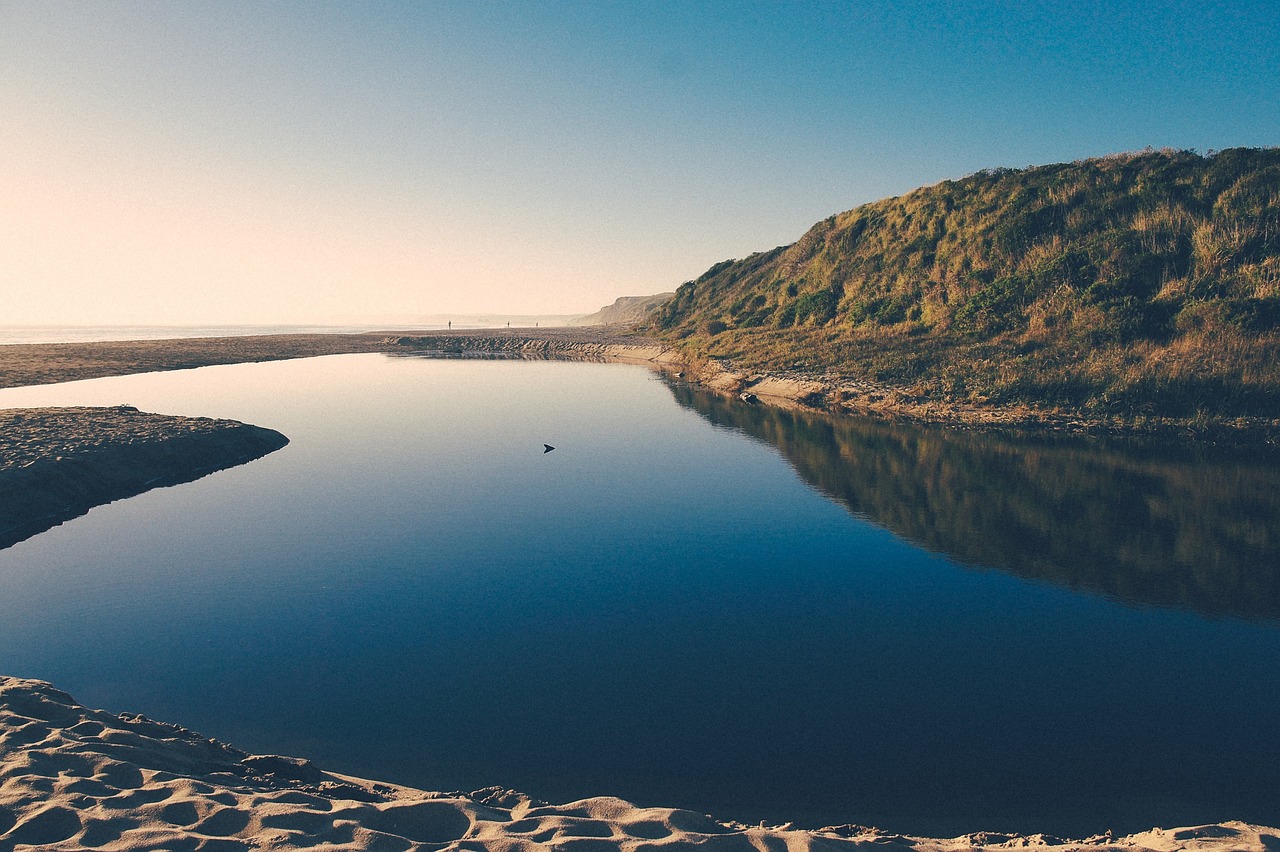 beach sand river free photo