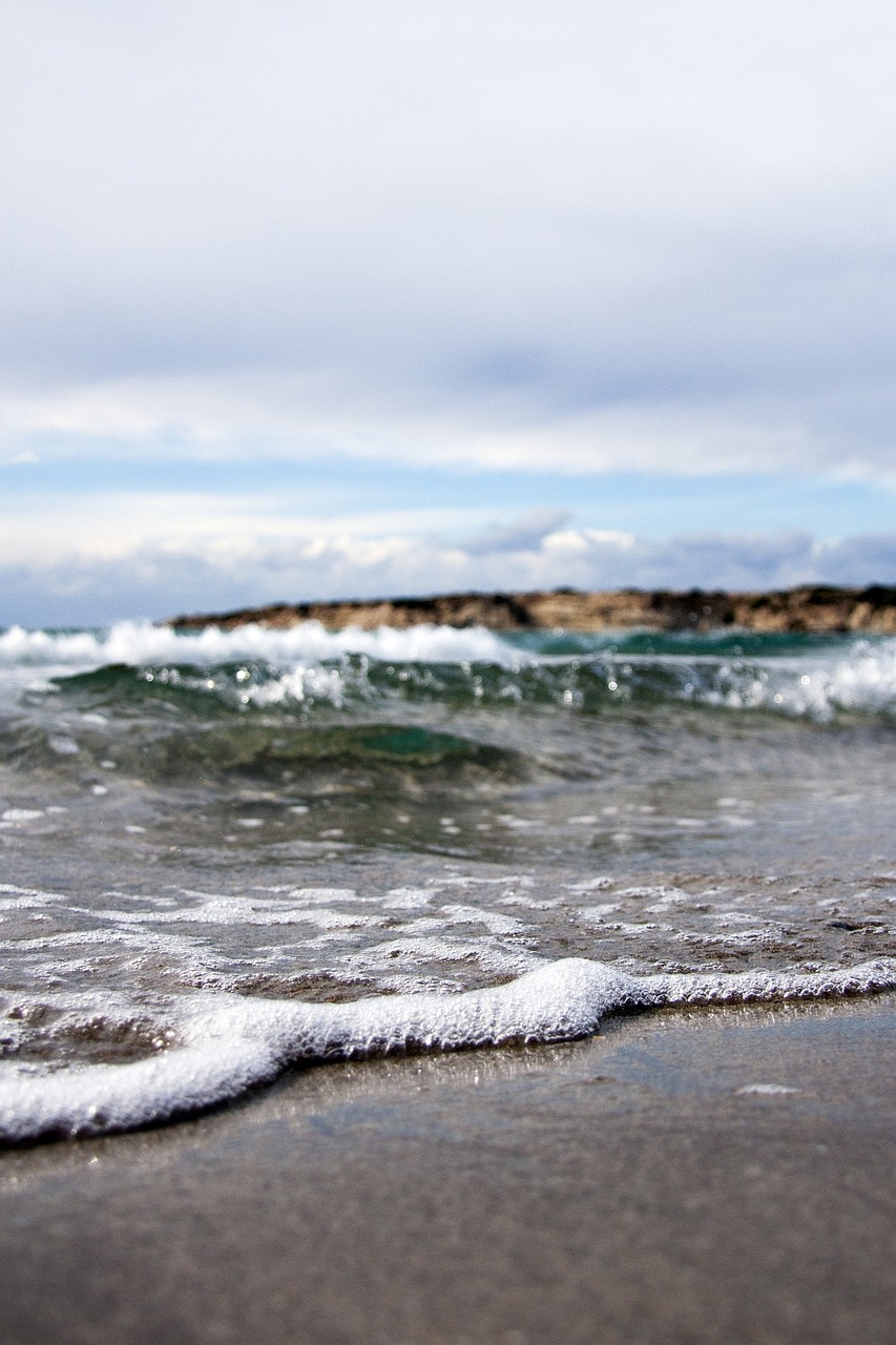 beach waves foam free photo