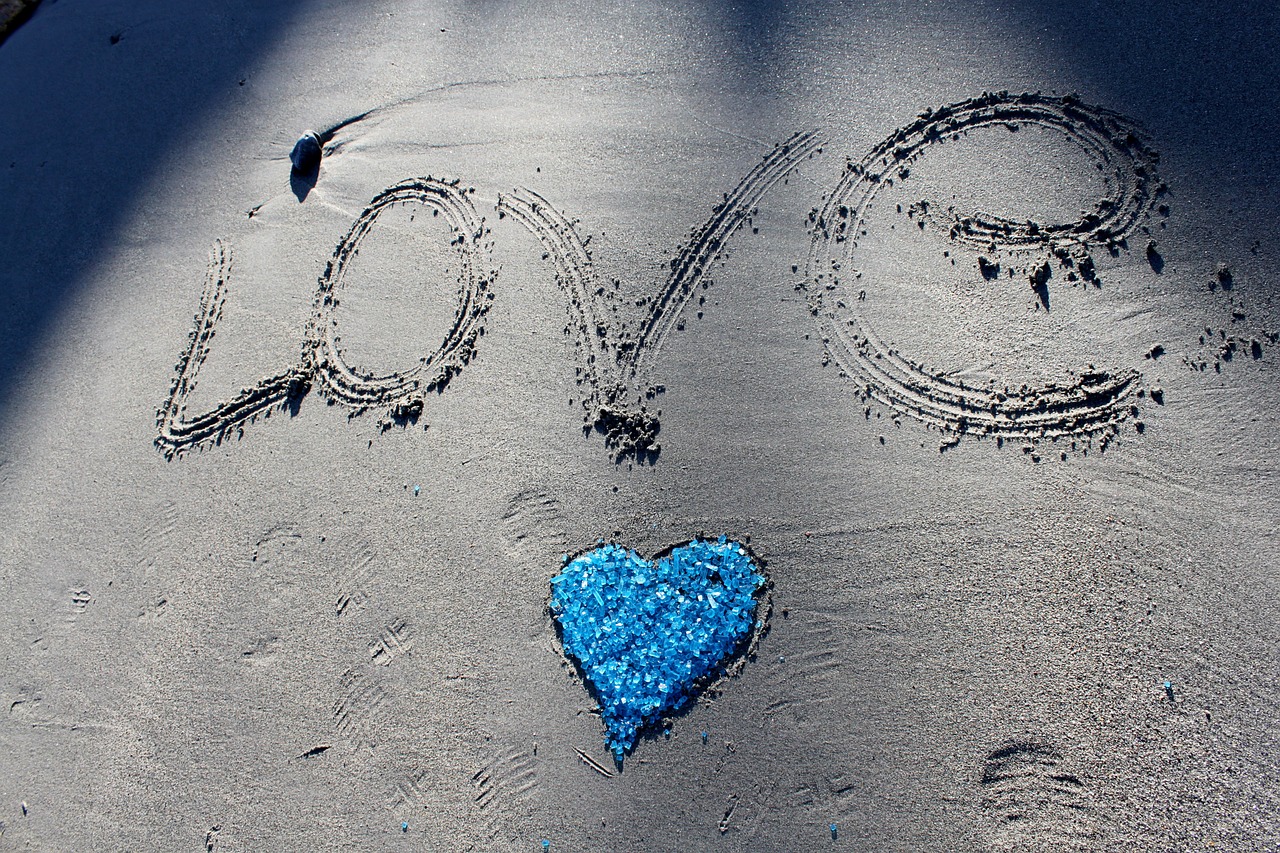 beach love heart free photo