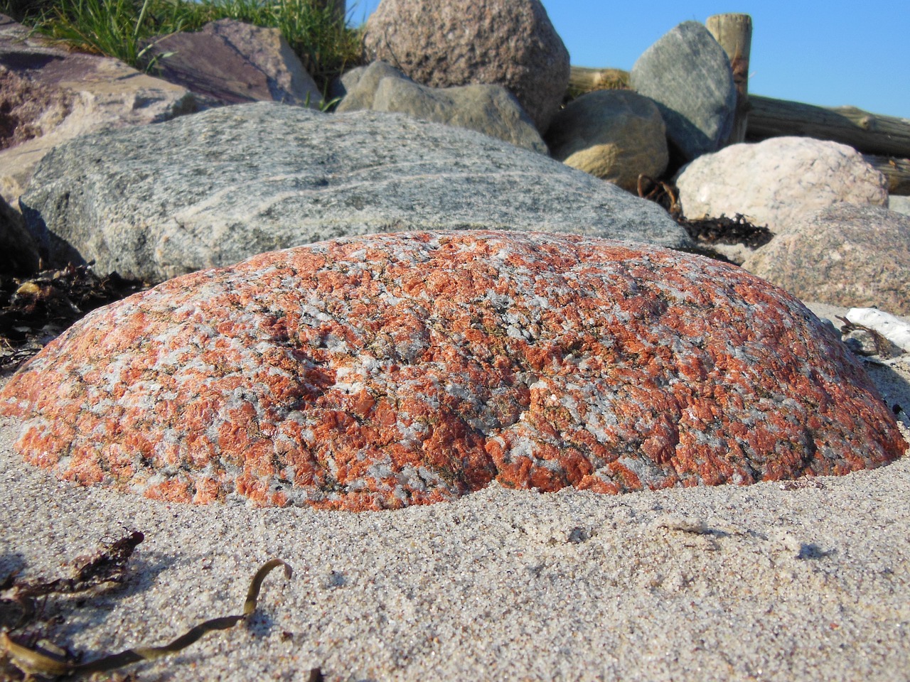 beach stones large granite stone free photo