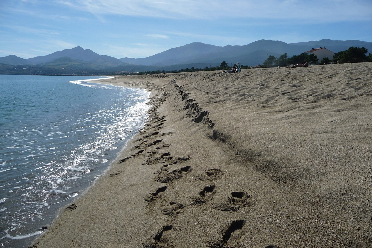 beach mediterranean footprints free photo