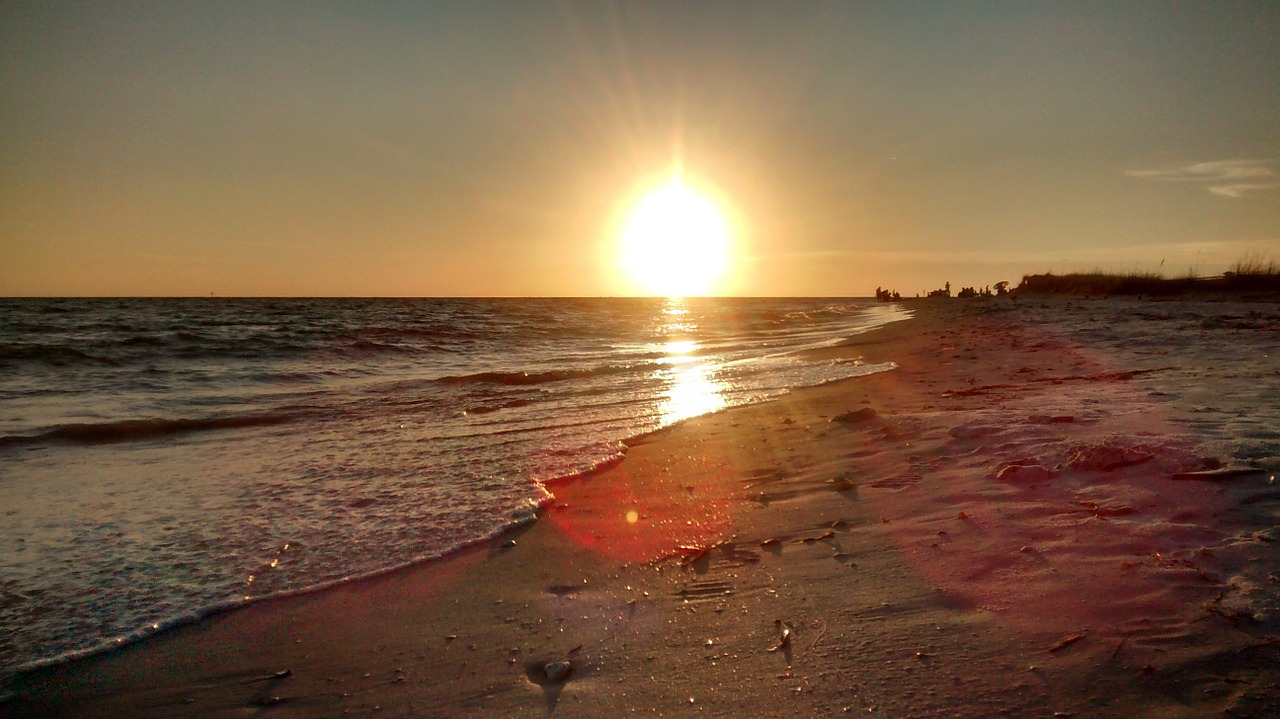 beach sunset sky free photo