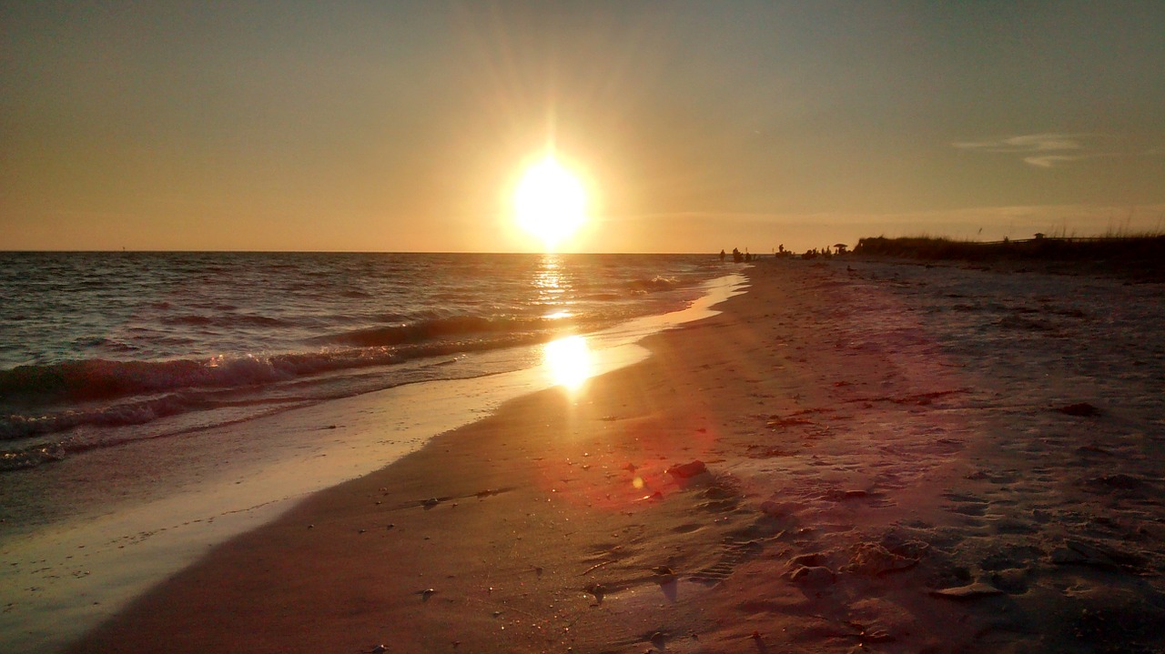 beach sunset sky free photo