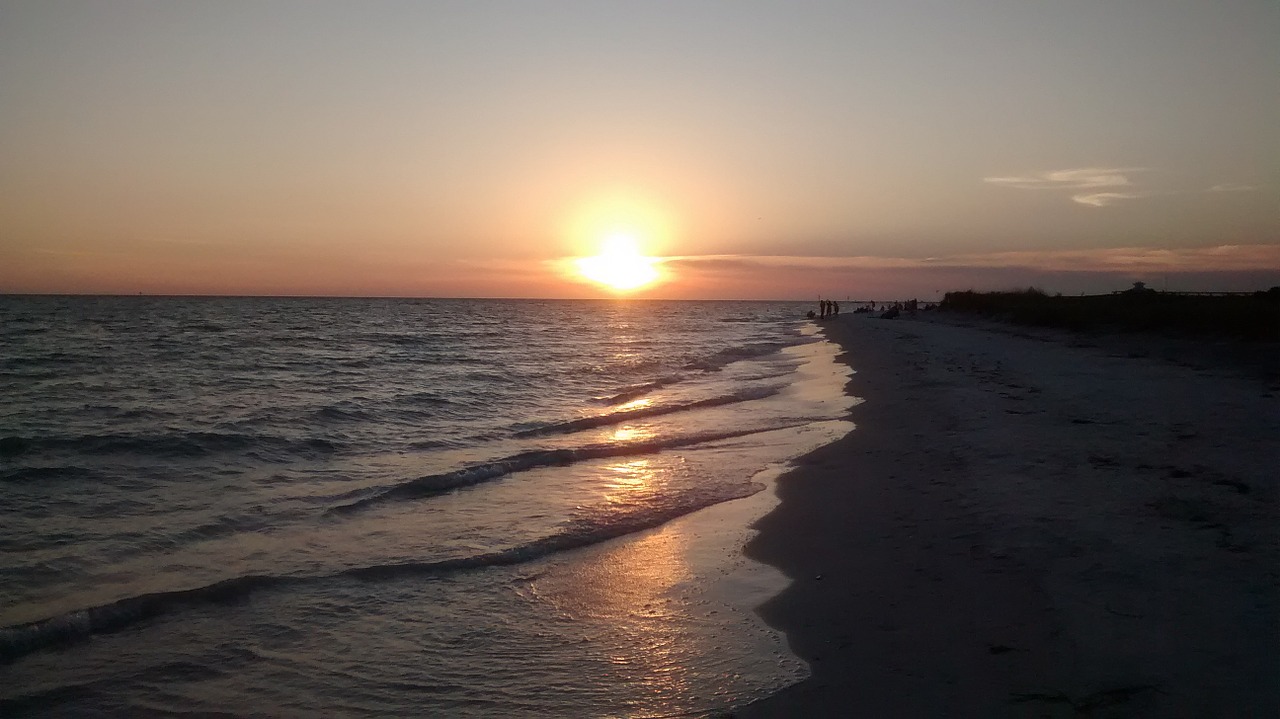 beach sunset sky free photo