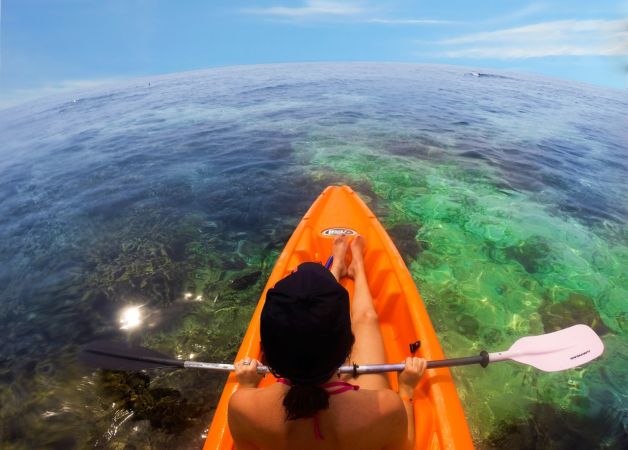 beach kayak reef free photo