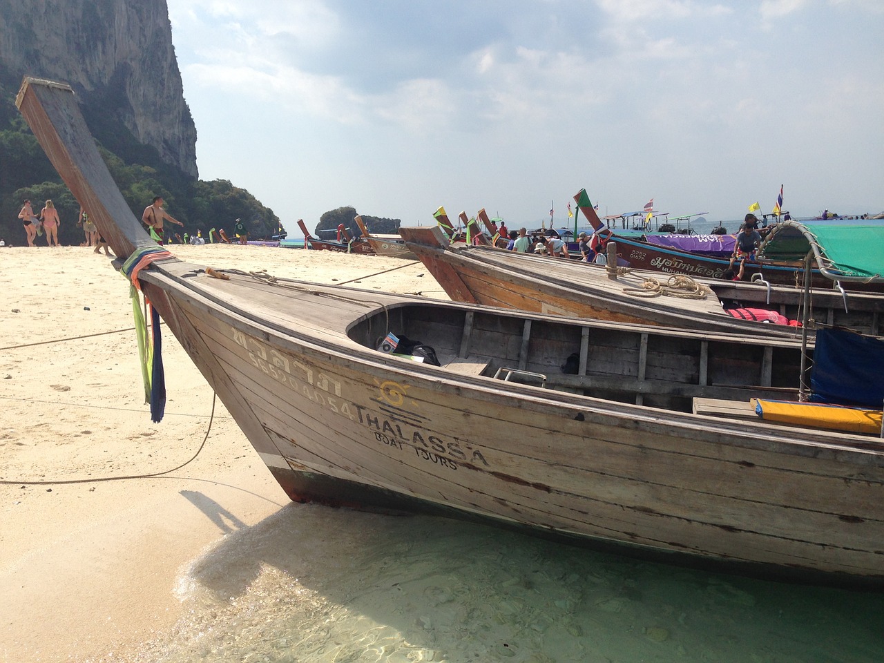 beach boat sky free photo