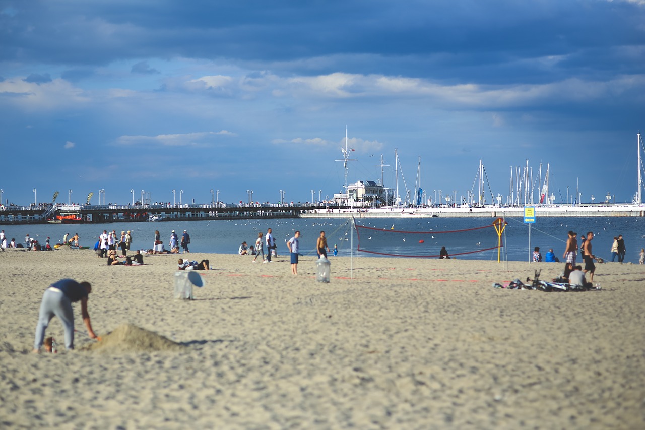 beach people pier free photo