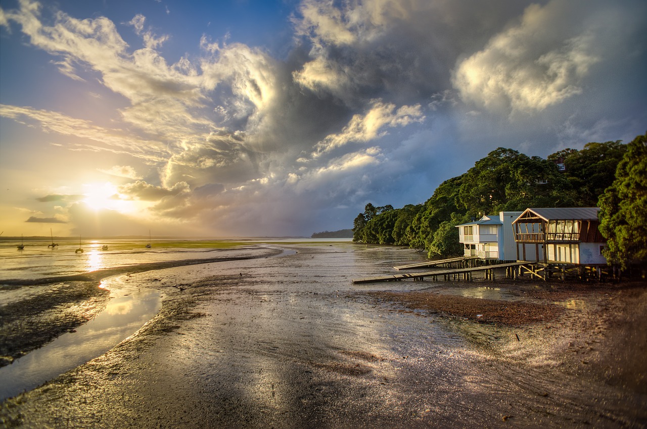 beach house shore free photo