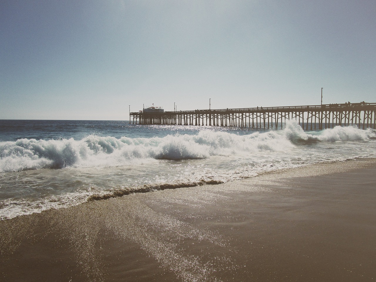 beach pier ocean free photo