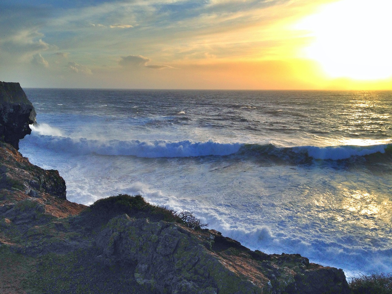 beach cliff ocean free photo