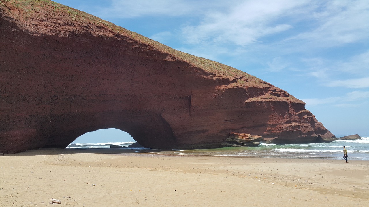 beach morocco cliffs free photo