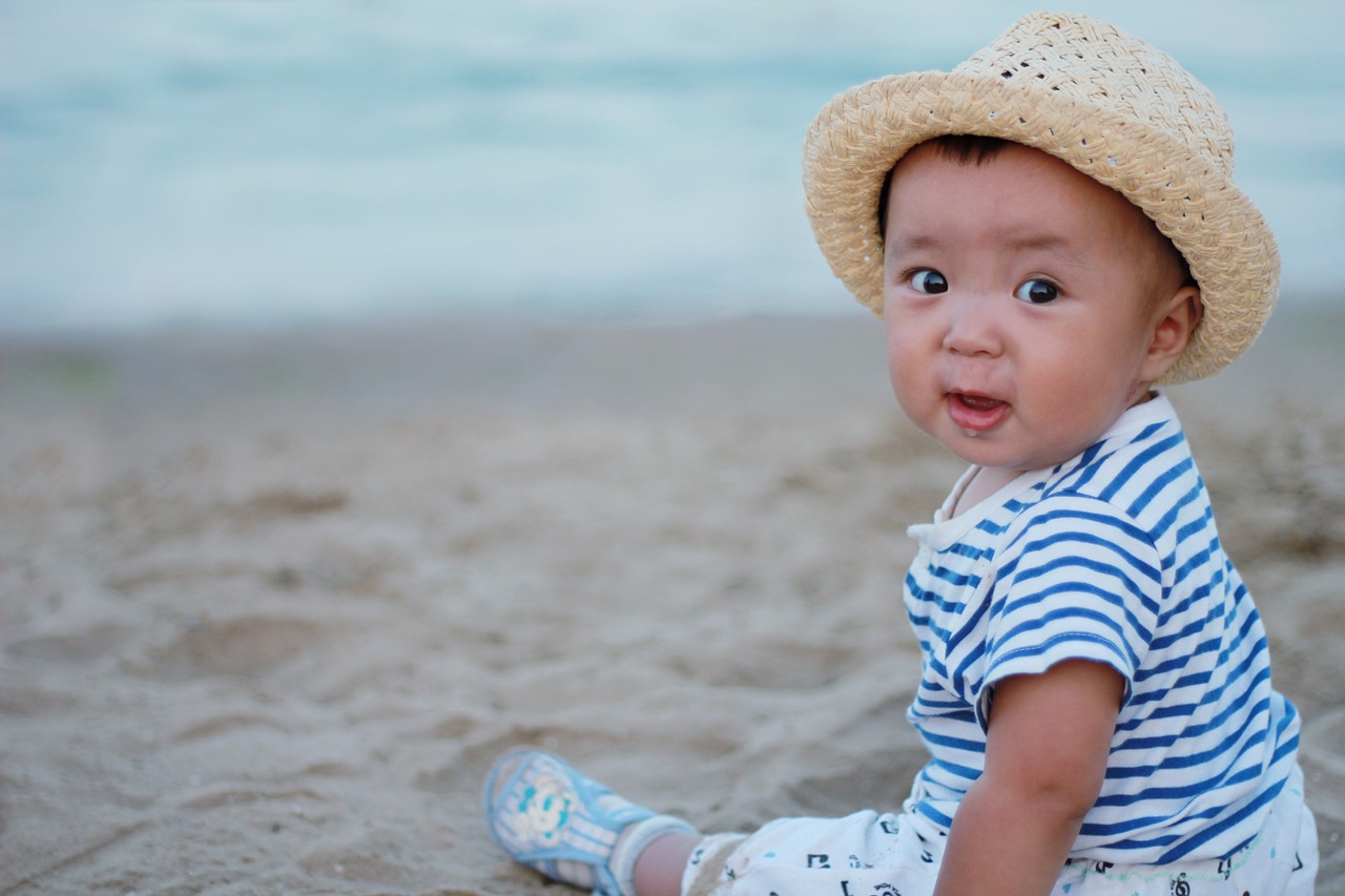 beach kids happy free photo