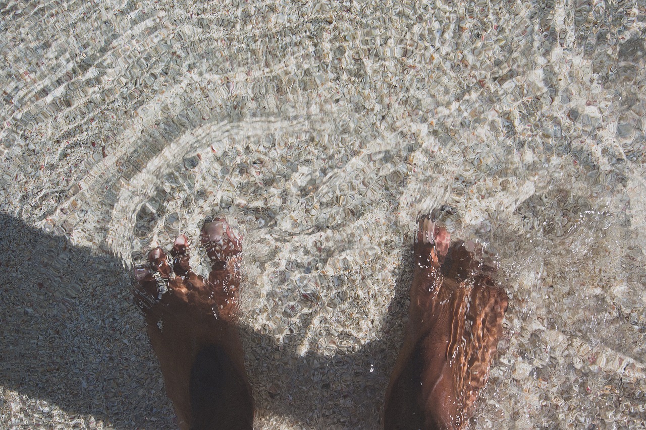 beach feet water free photo