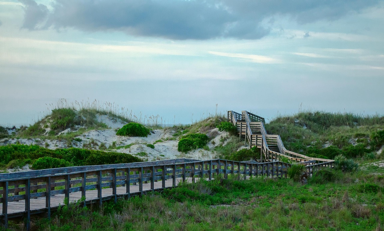 beach stairs boardwalk free photo