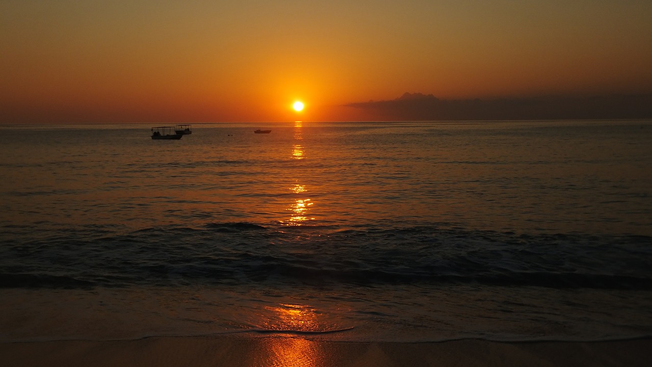 beach sun sunset free photo