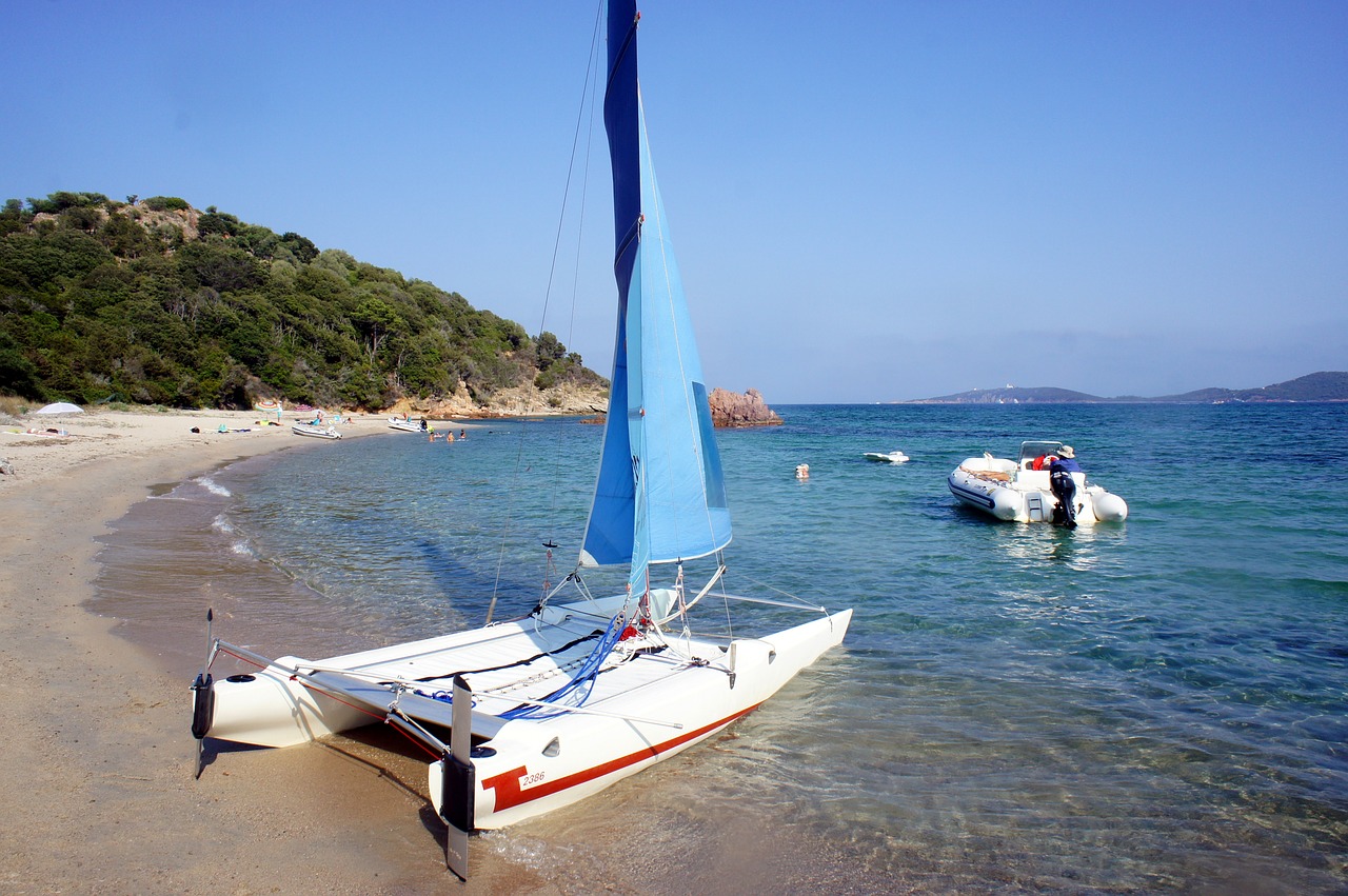 beach sea catamaran free photo
