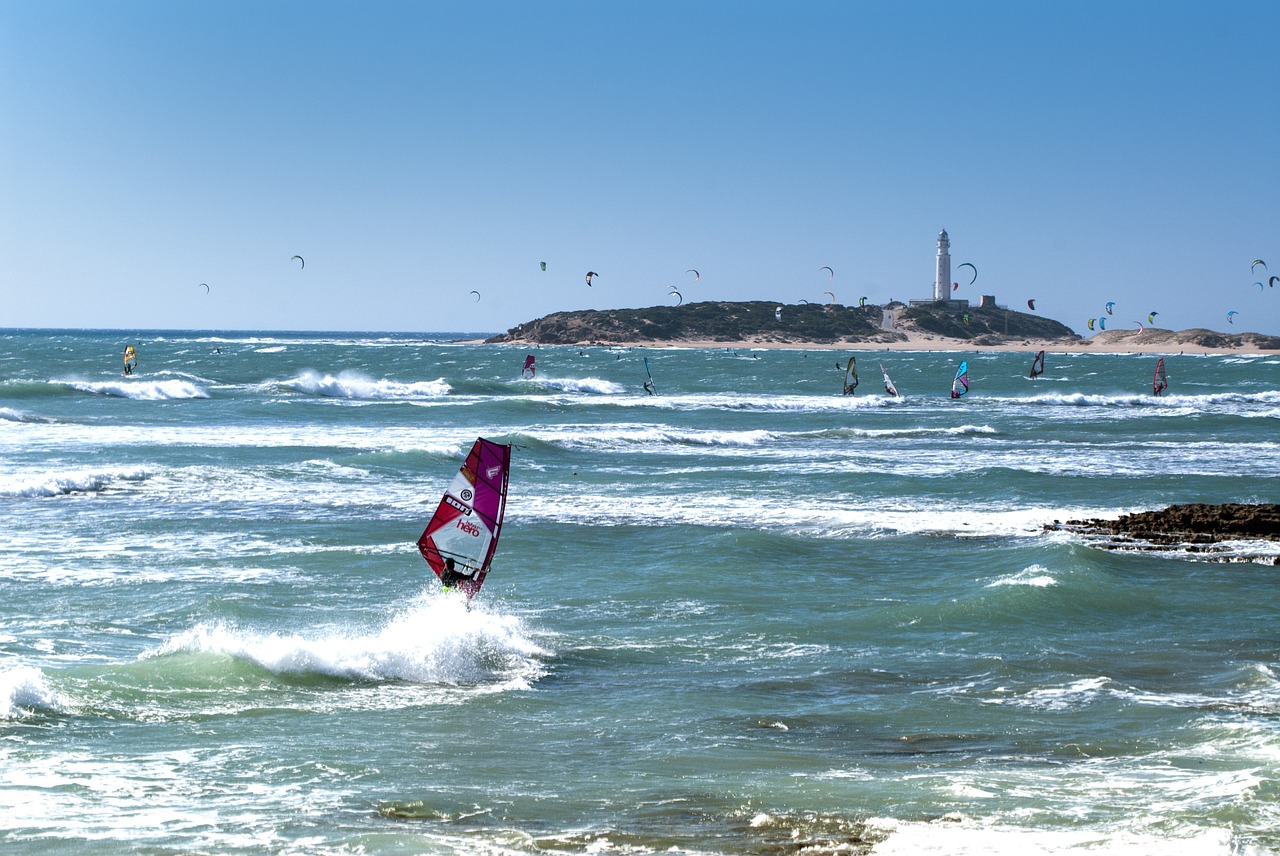 beach and windsurfing sports cadiz free photo