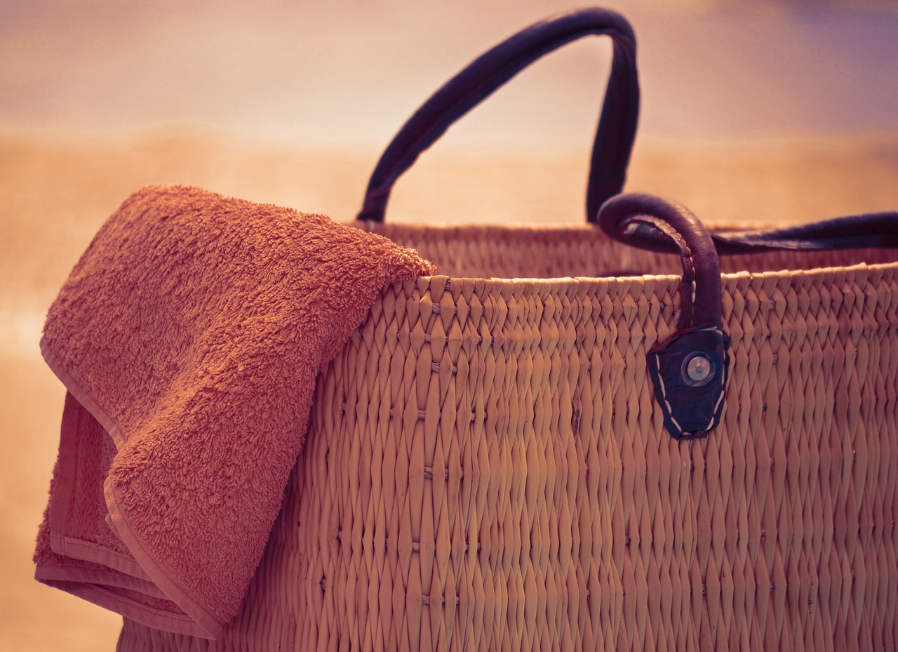 beach bag and towel summer sun free photo
