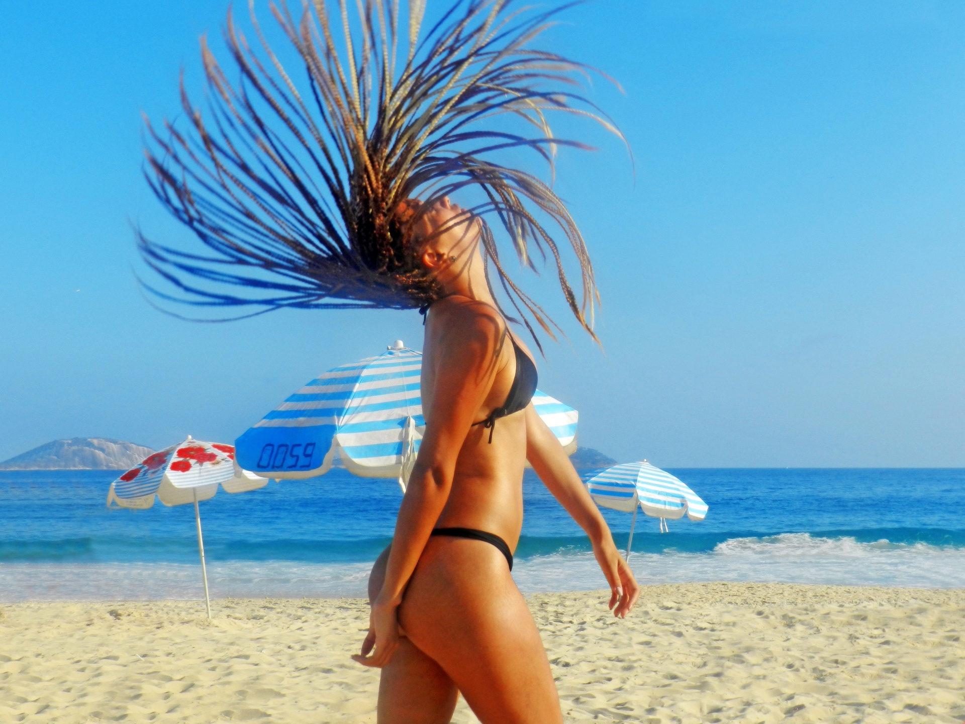 beach woman female free photo