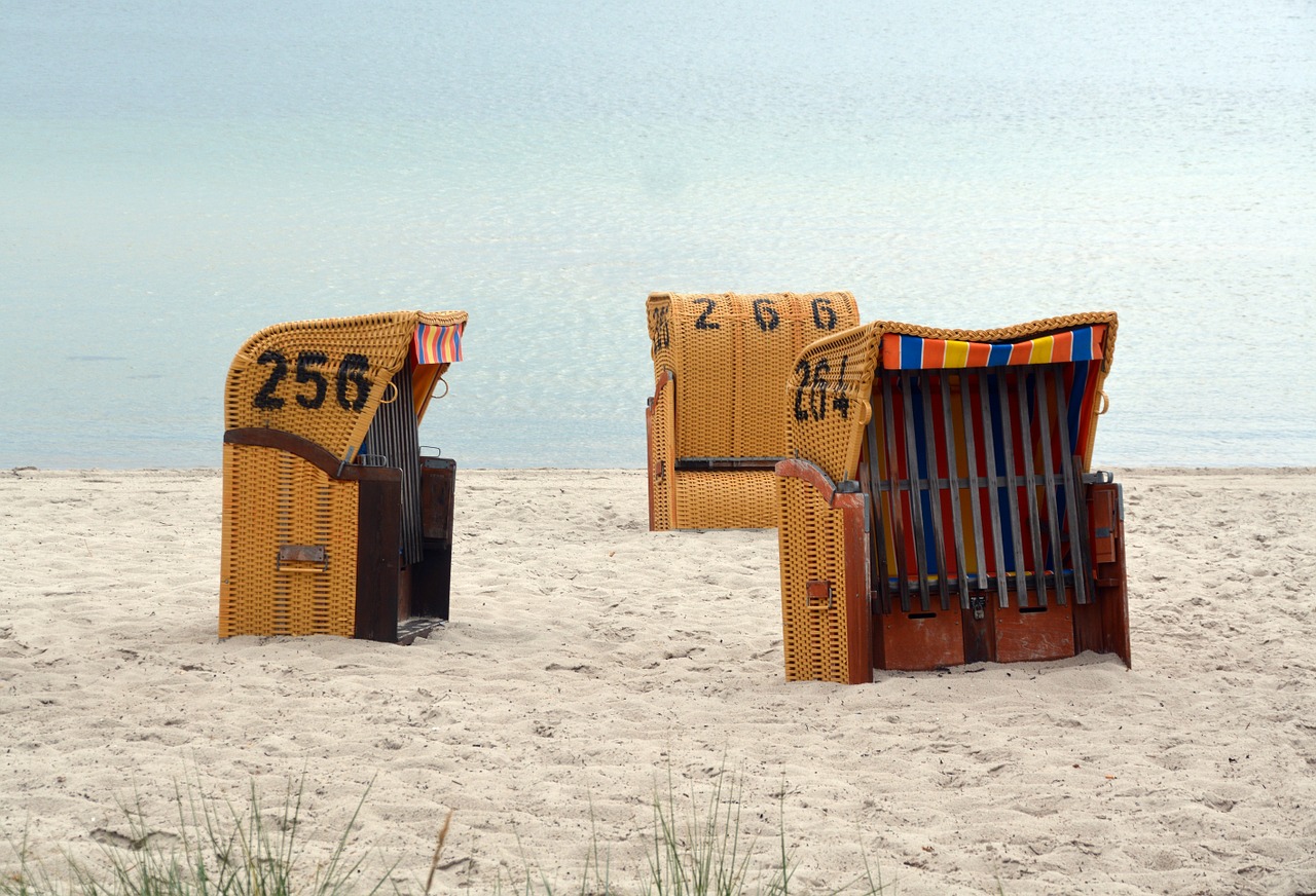 beach chair coast sea free photo