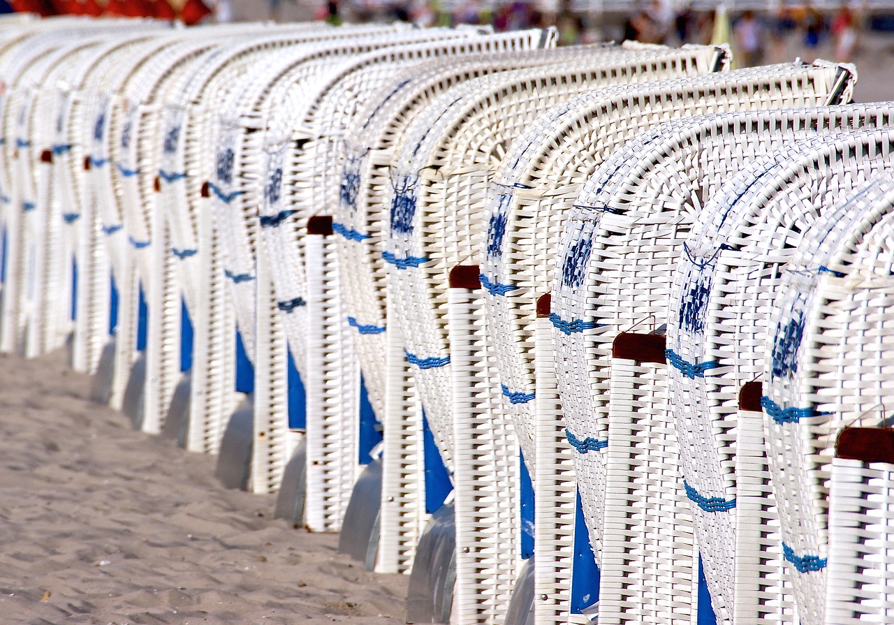 beach chair white baltic sea free photo