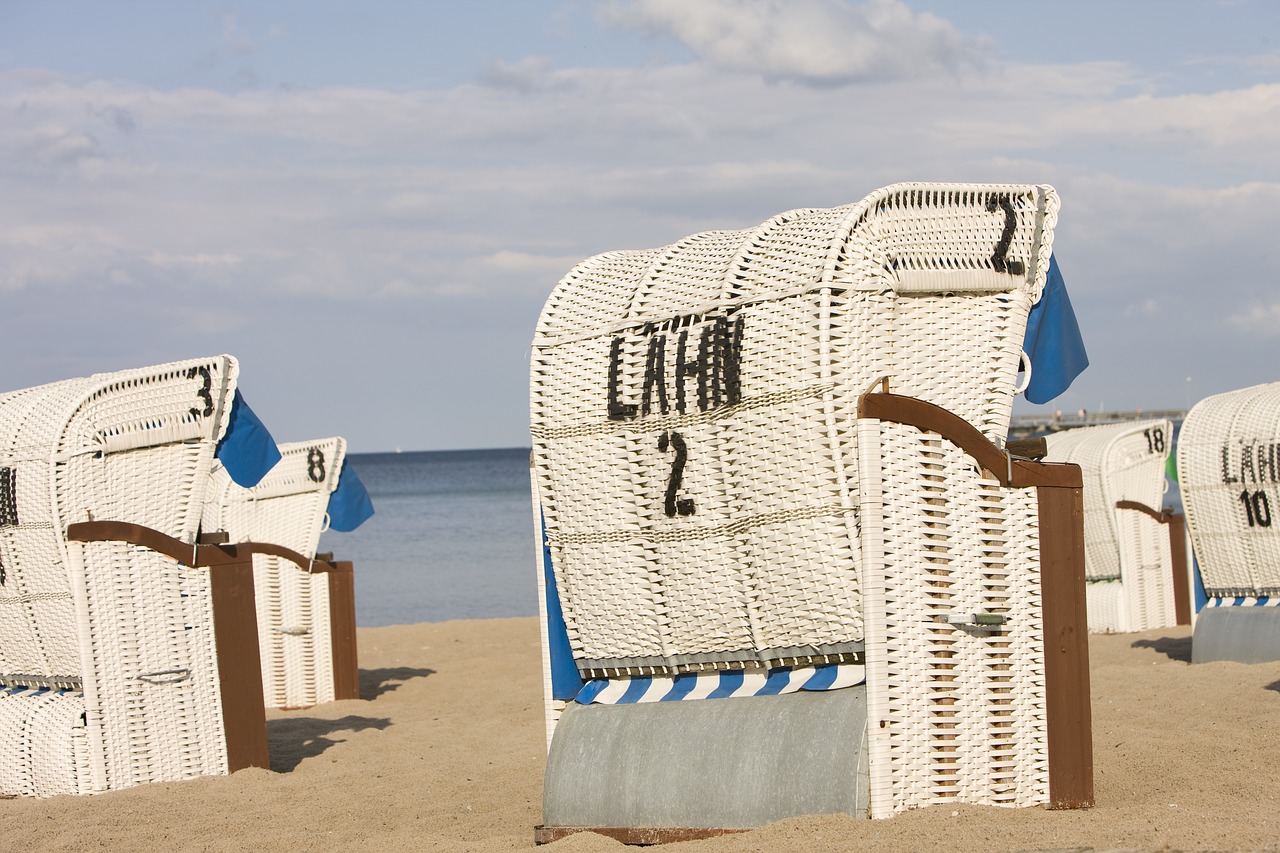 beach chair beach sea free photo