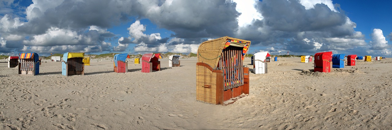 beach chair panorama amrum free photo