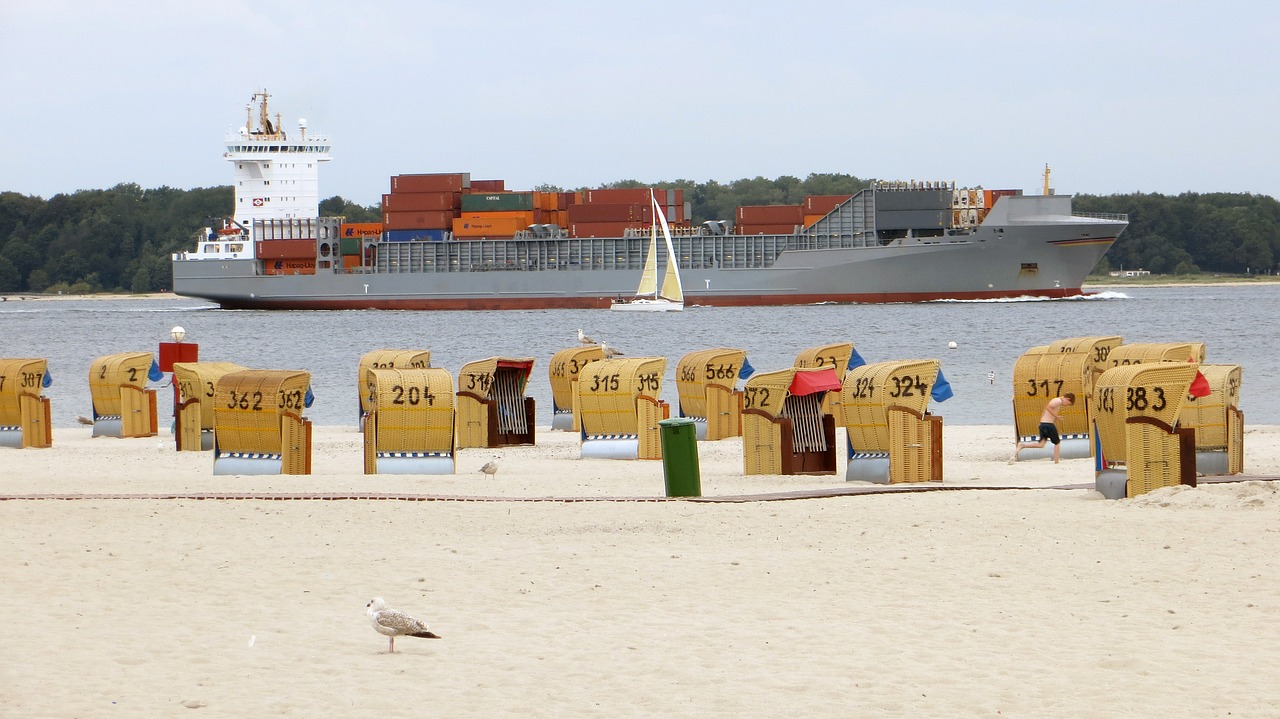 beach chair waterway baltic sea free photo