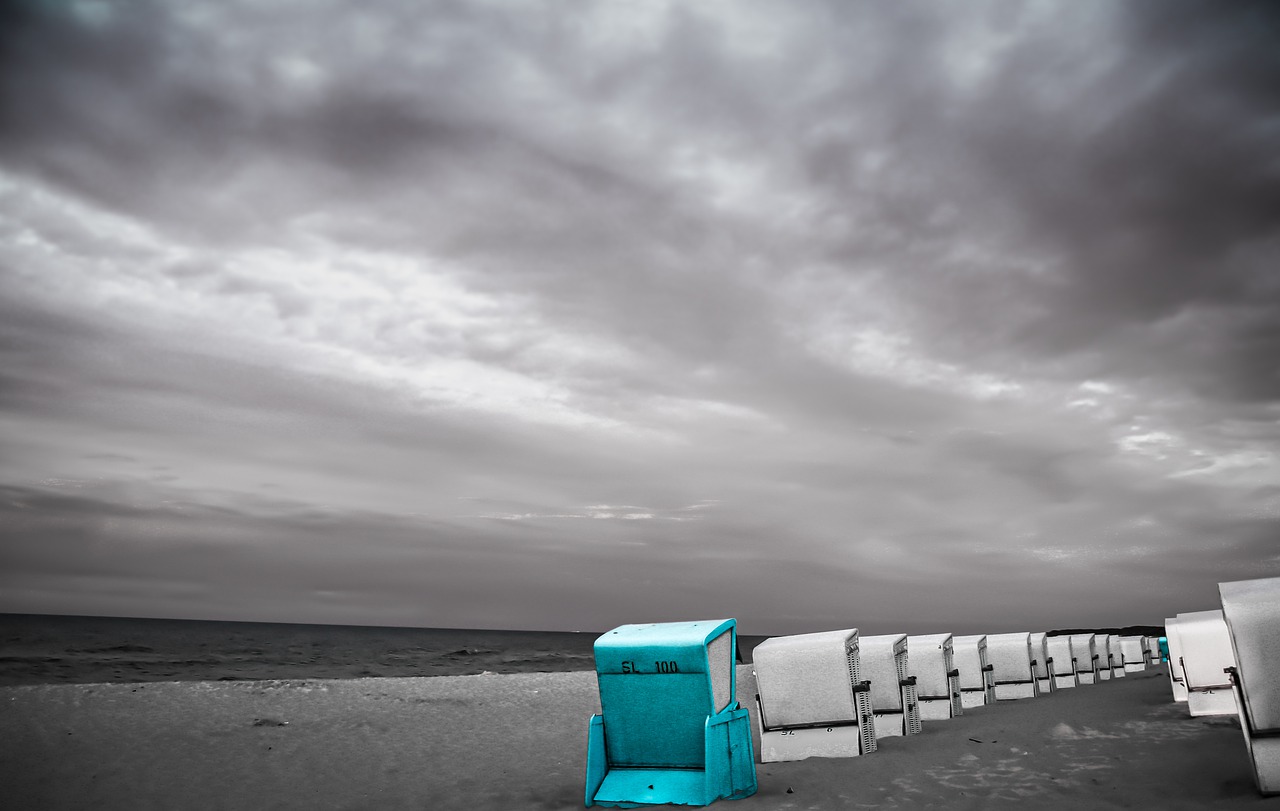 beach chair  blue  white free photo