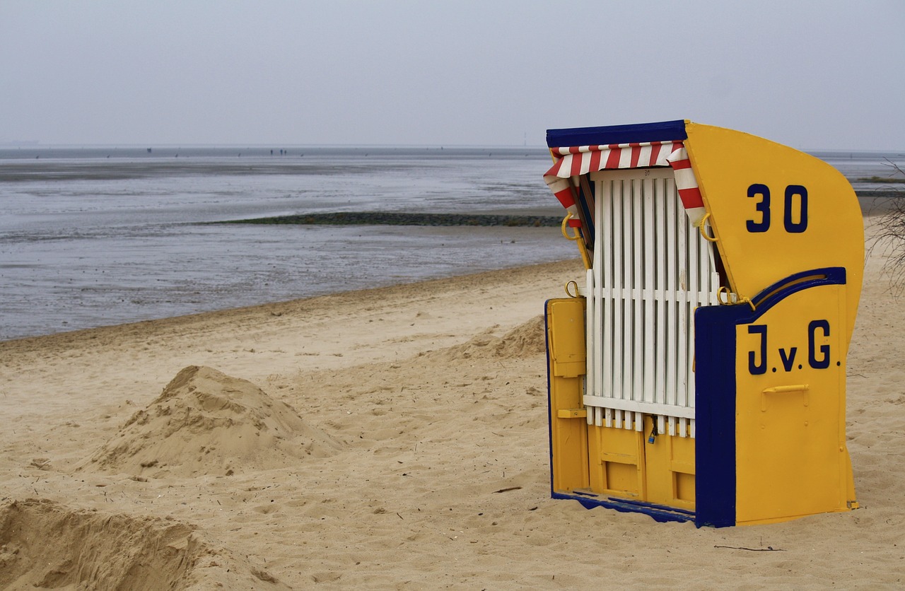 beach chair beach sea free photo