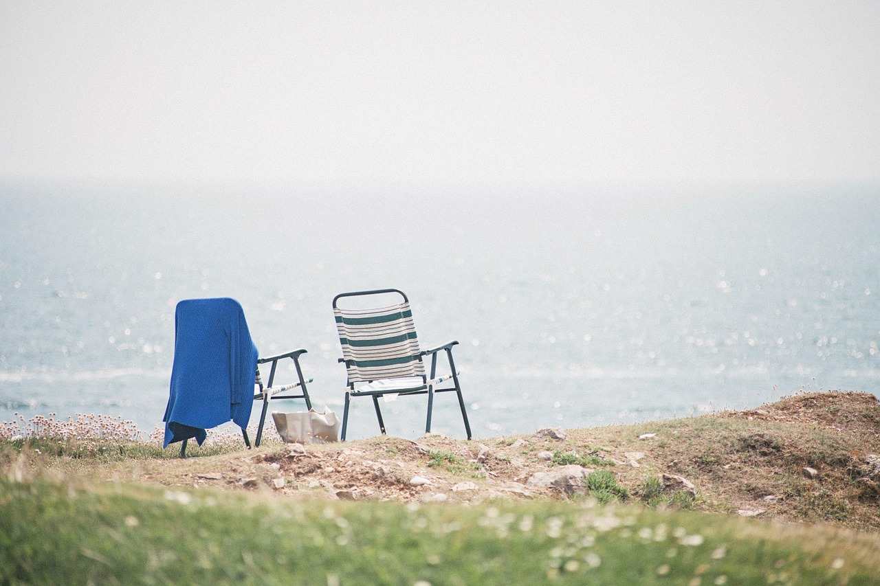 beach chairs ocean view ocean free photo